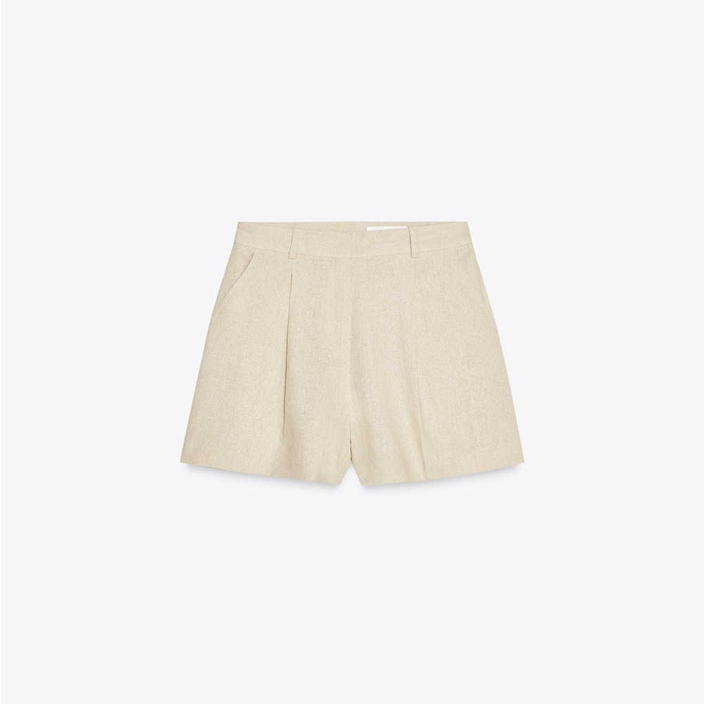 High Rise Linen Blend Shorts